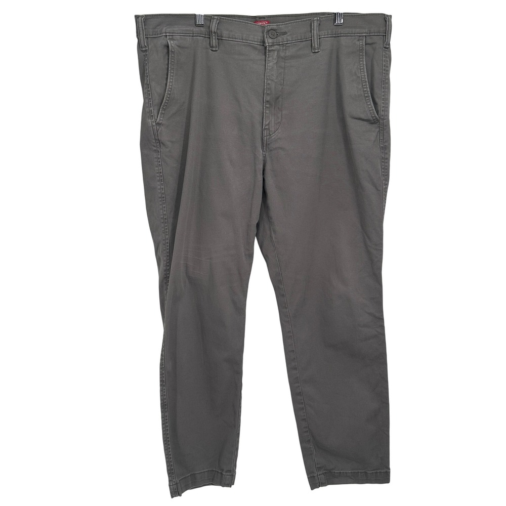 Levis XX Chino Relaxed Taper Pants Mens 38x30 Grey WaterLess Casual Trousers